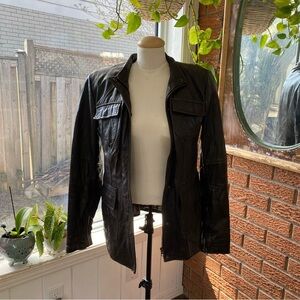 Danier Women’s Leather Dark Brown/Black Jacket Size Small
